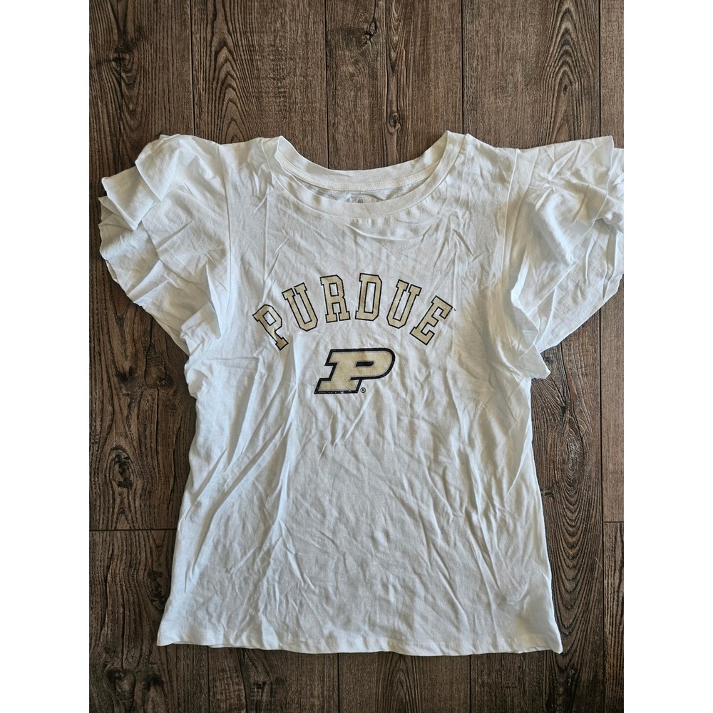 Purdue Boilermakers Gameday Couture Ruffle Sleeve Shirt Women's Size XL